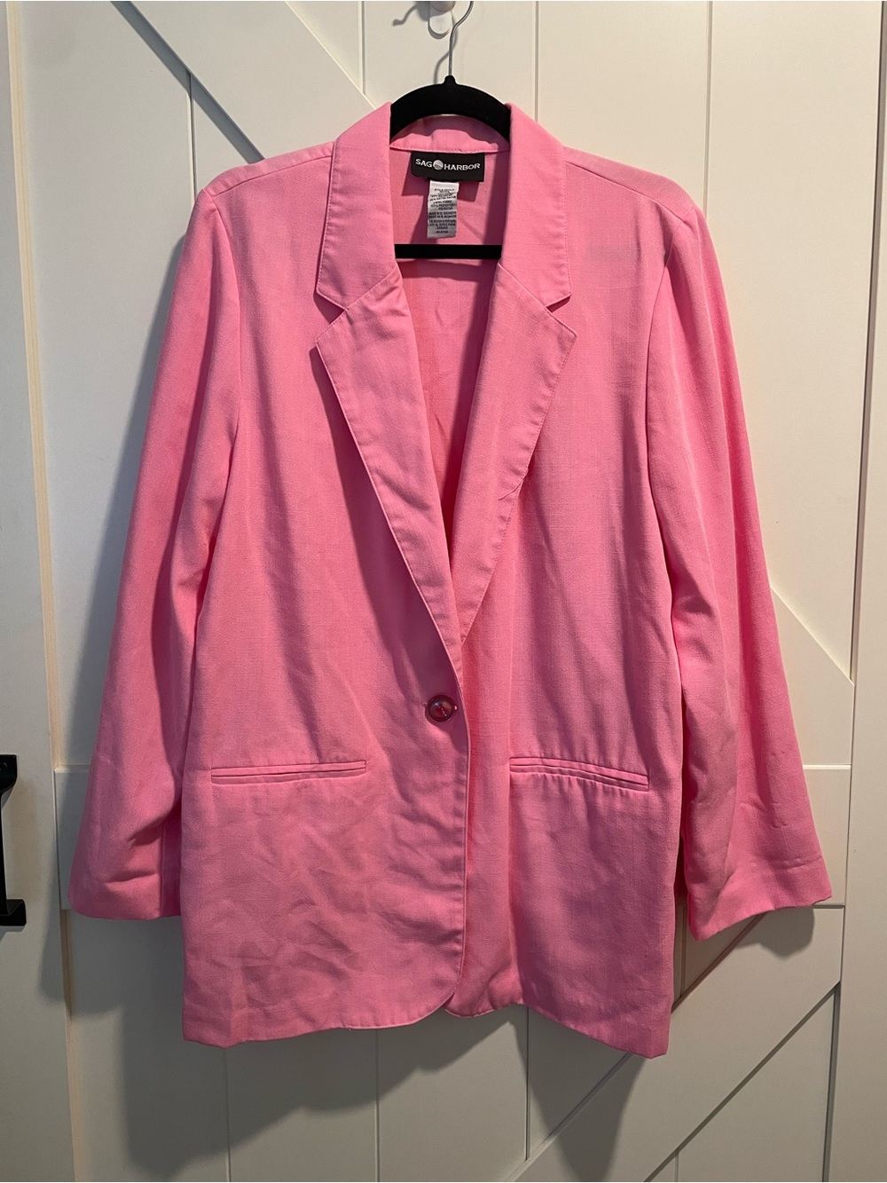 Sag Harbor Bright Pink Single-Button Blazer